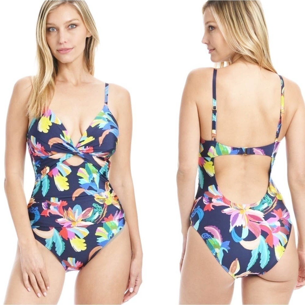 New La Blanca by the Sea Twist Keyhole One Piece Molded Cups Women's Size 6